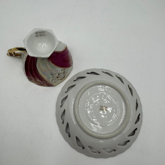 Vintage Royal Crown Iridescent Teacup and Saucer Set Japan - Picture 9 of 12